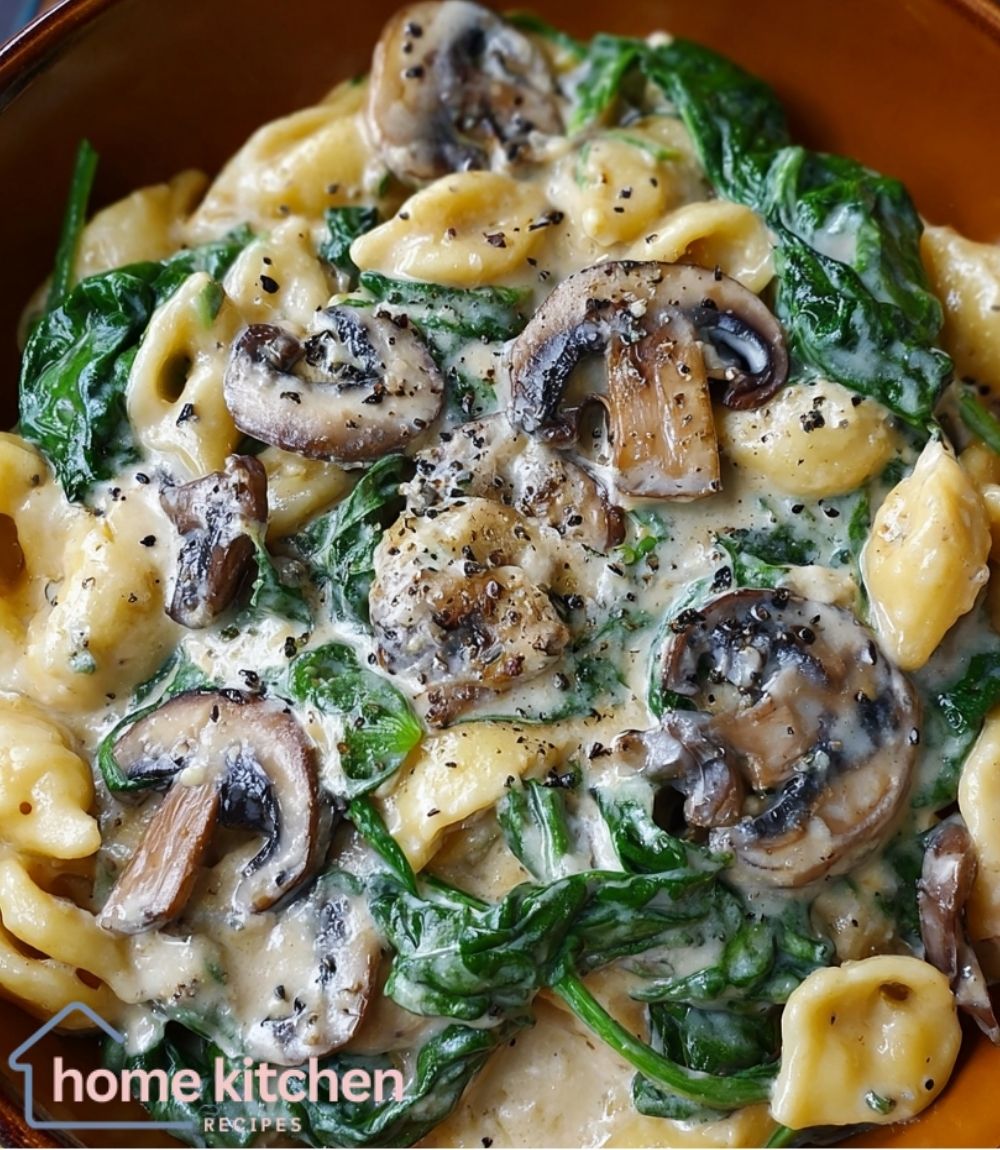 Creamy Mushroom and Spinach Pasta