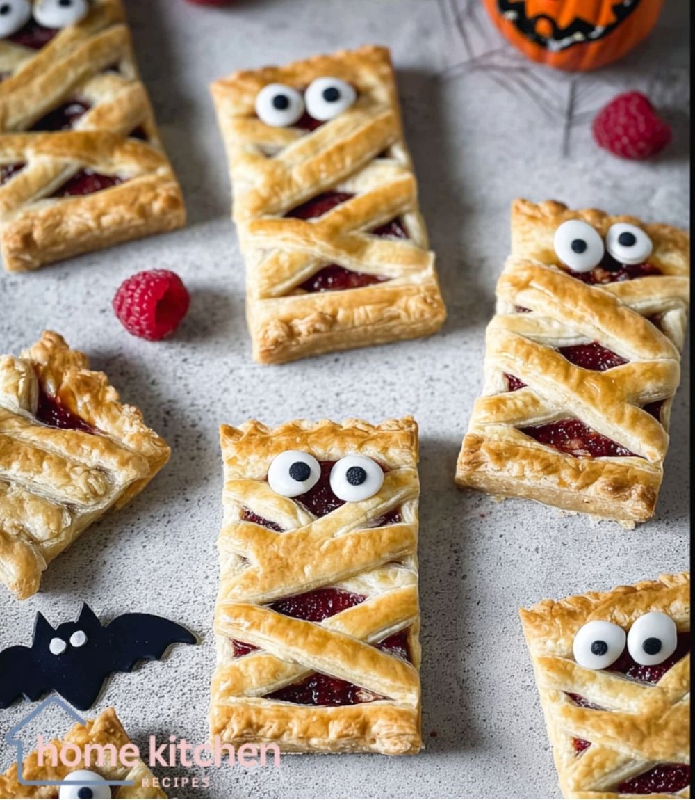 Easy Raspberry Halloween Mummy Pies