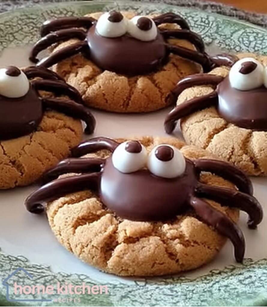 Halloween Peanut Butter Spider Cookies