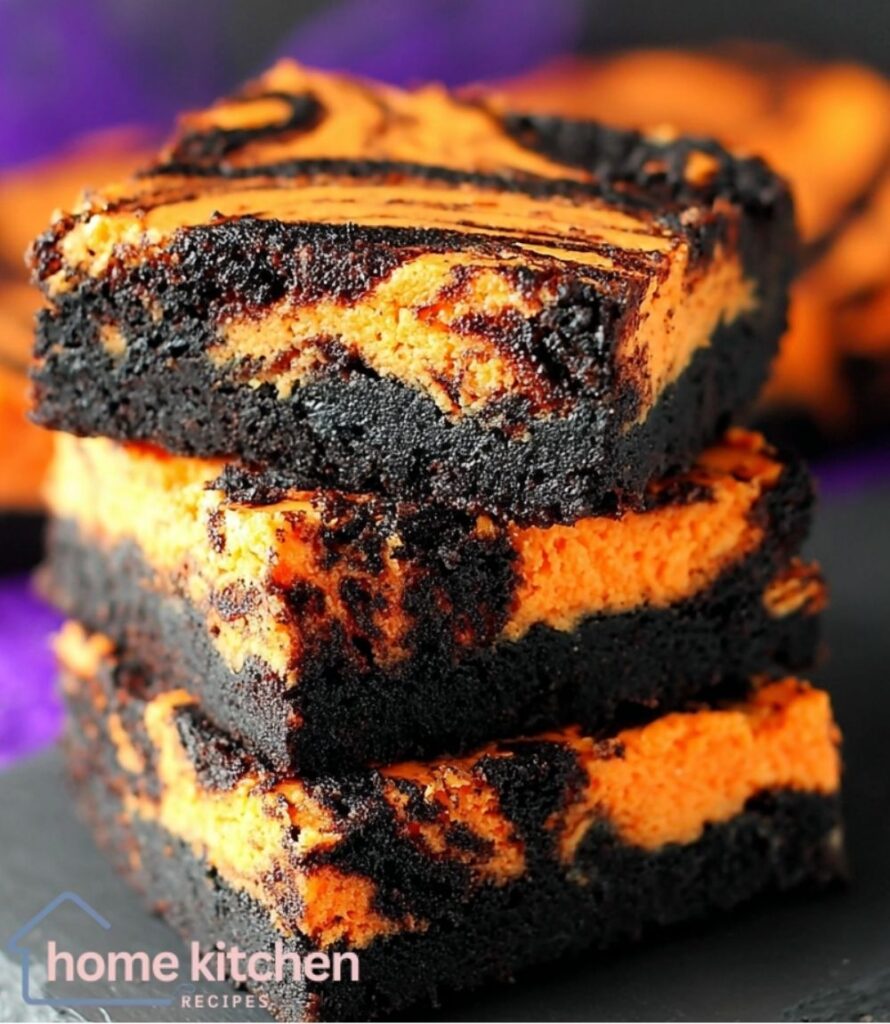 Halloween Swirl Cream Cheese Brownies