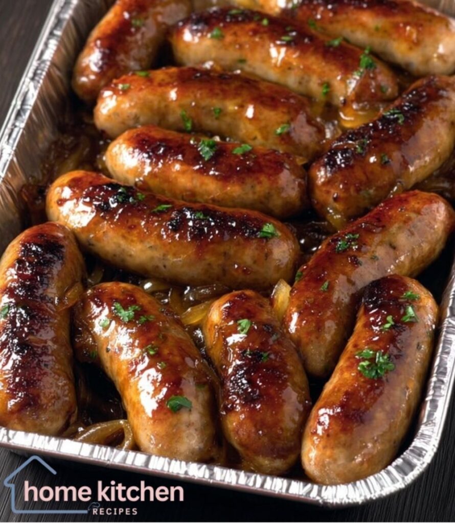 Oven Baked Glazed Honey Garlic Sausages