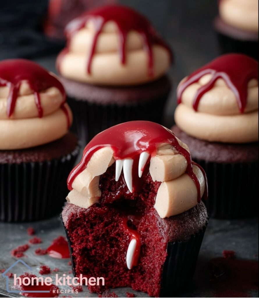 Vampire Bite Halloween Cupcakes