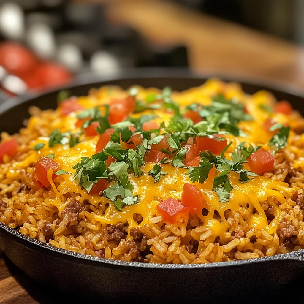 Cheesy Taco Rice Skillet Dinner