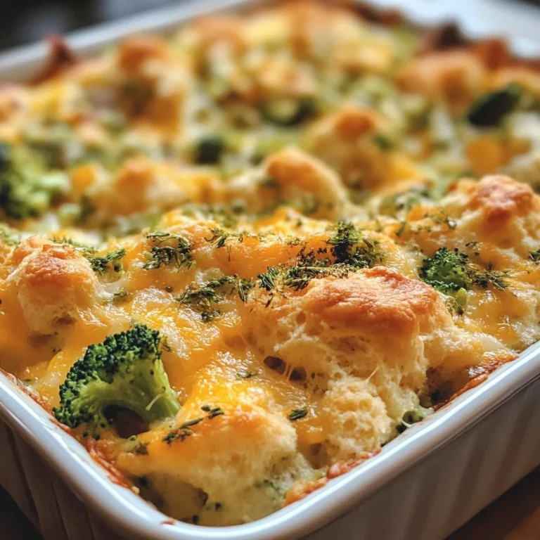 Broccoli Cheddar Biscuit Casserole