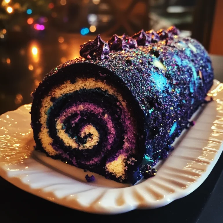 Delicious Christmas Galaxy Cake Roll Recipe