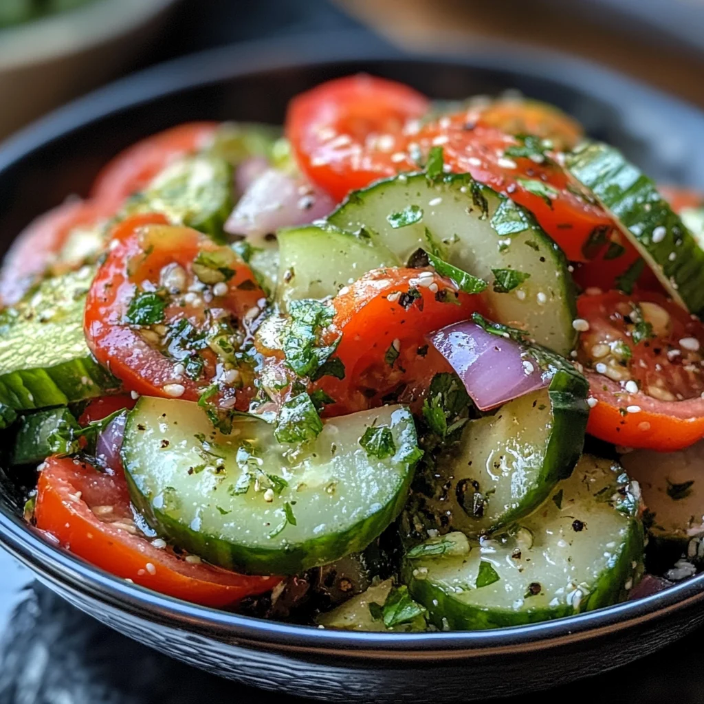 Marinated Cucumber, Tomato & Onion Salad
