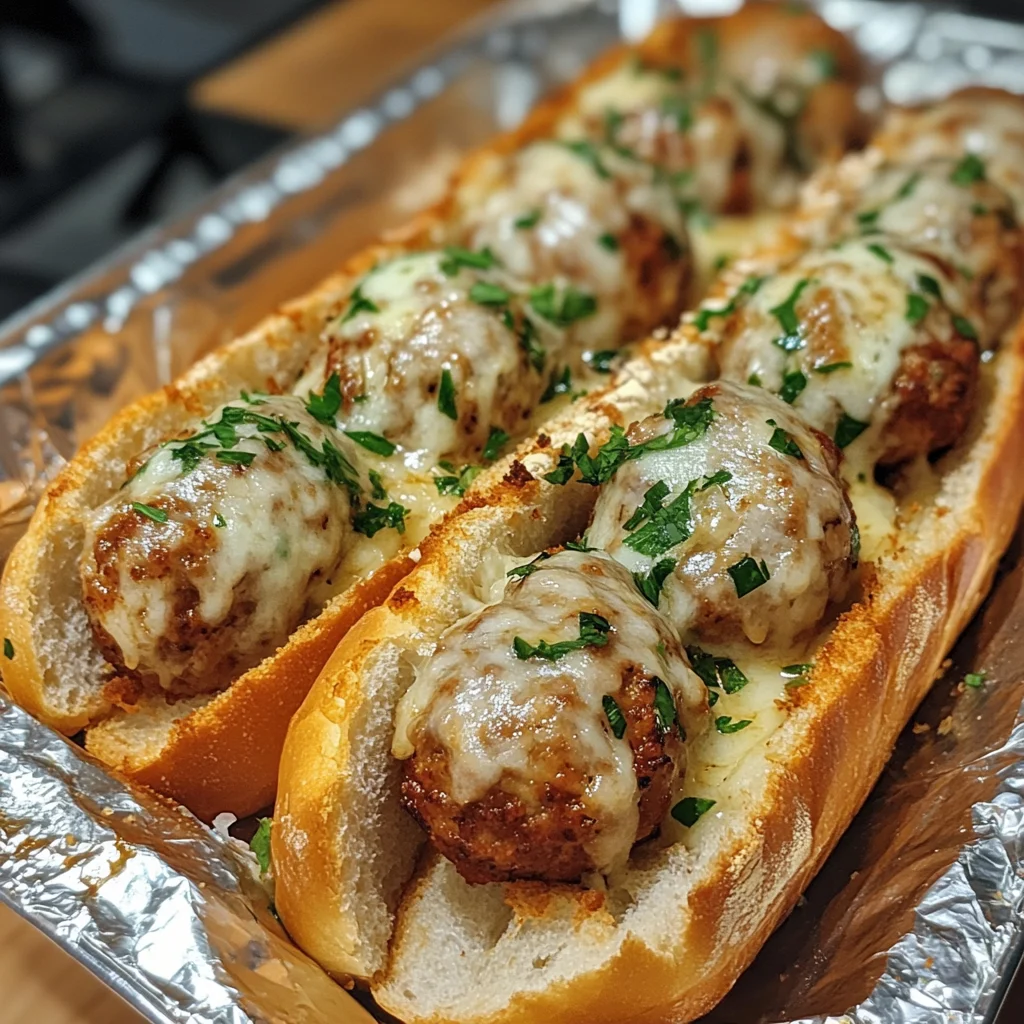 Garlic Bread Meatball Subs