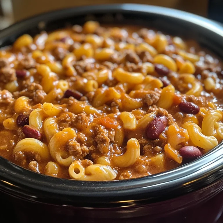 Crock Pot Cheddar Chili Mac
