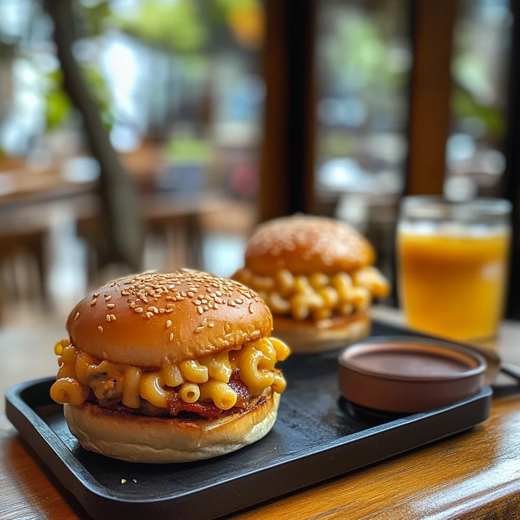Mac Cheese Bacon Burger Rolls