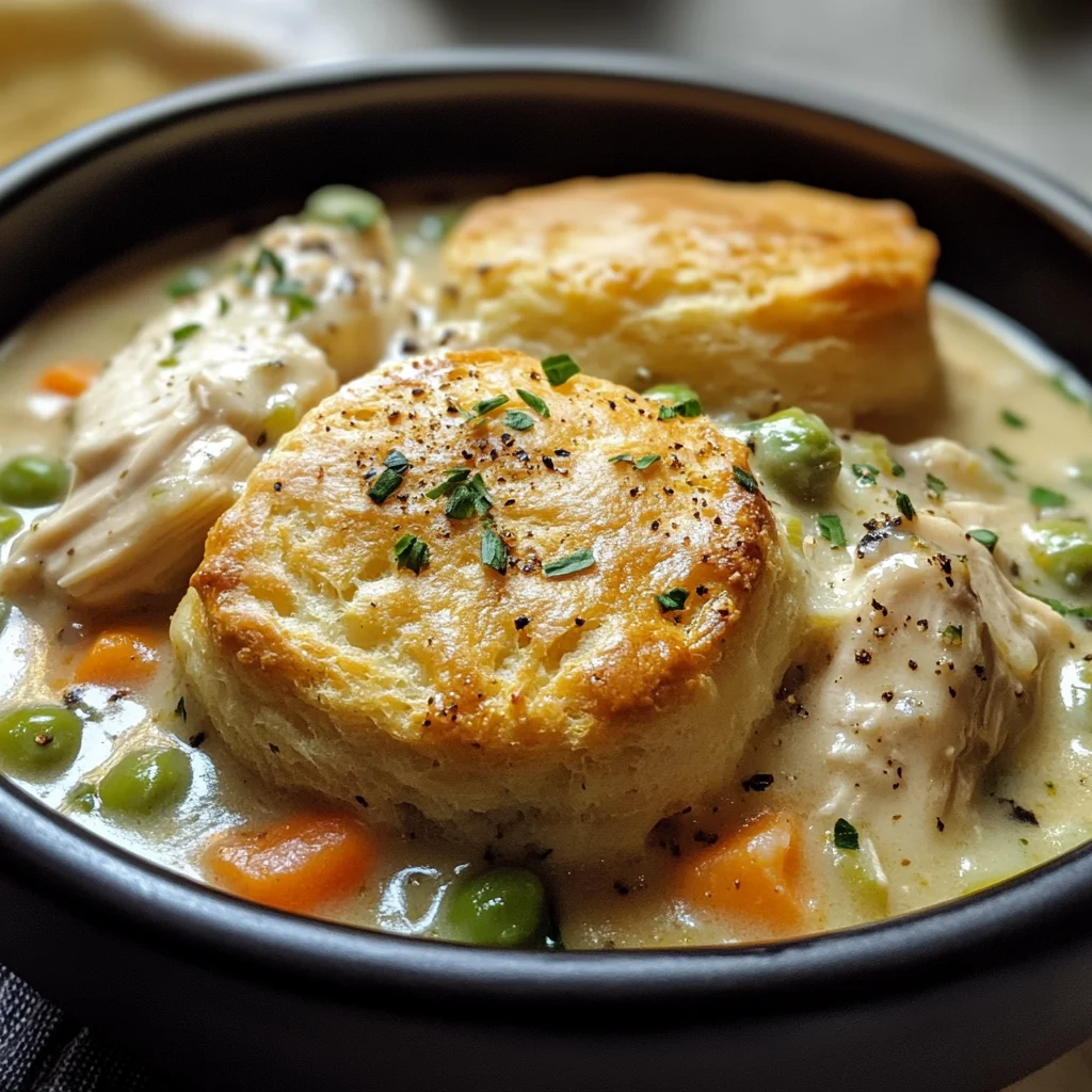 Chicken Pot Pie with Biscuits