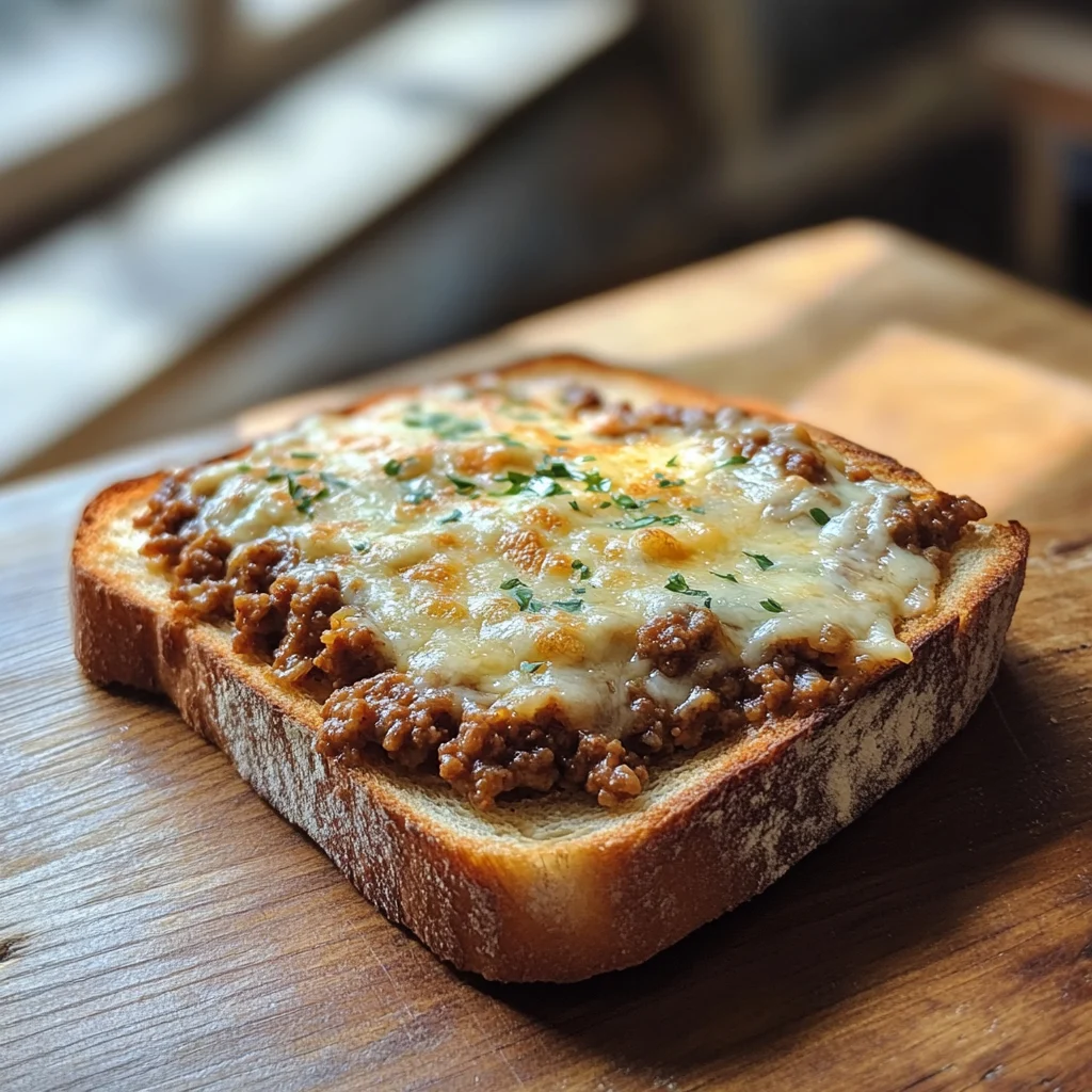 Cheesy Sloppy Joe Garlic Toast