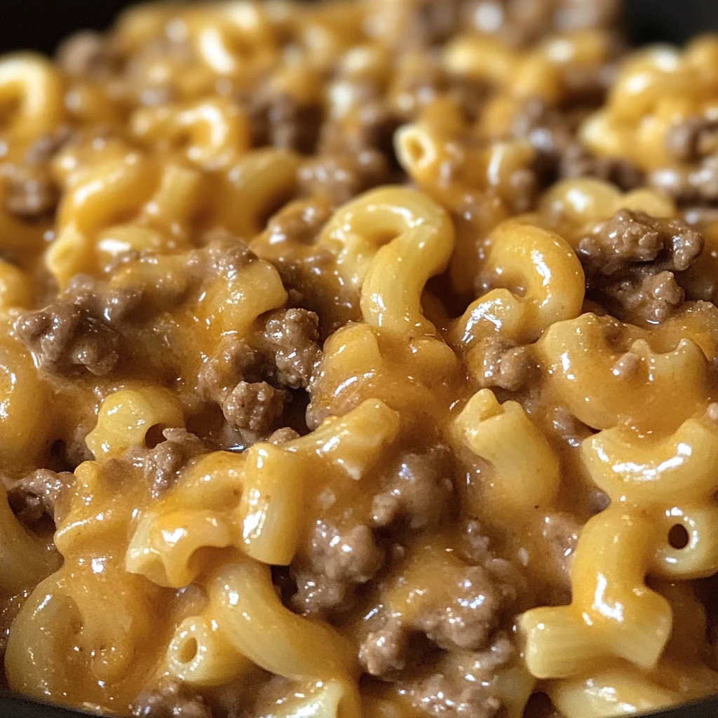 Homemade Hamburger Helper with Cheddar and Elbow Macaroni