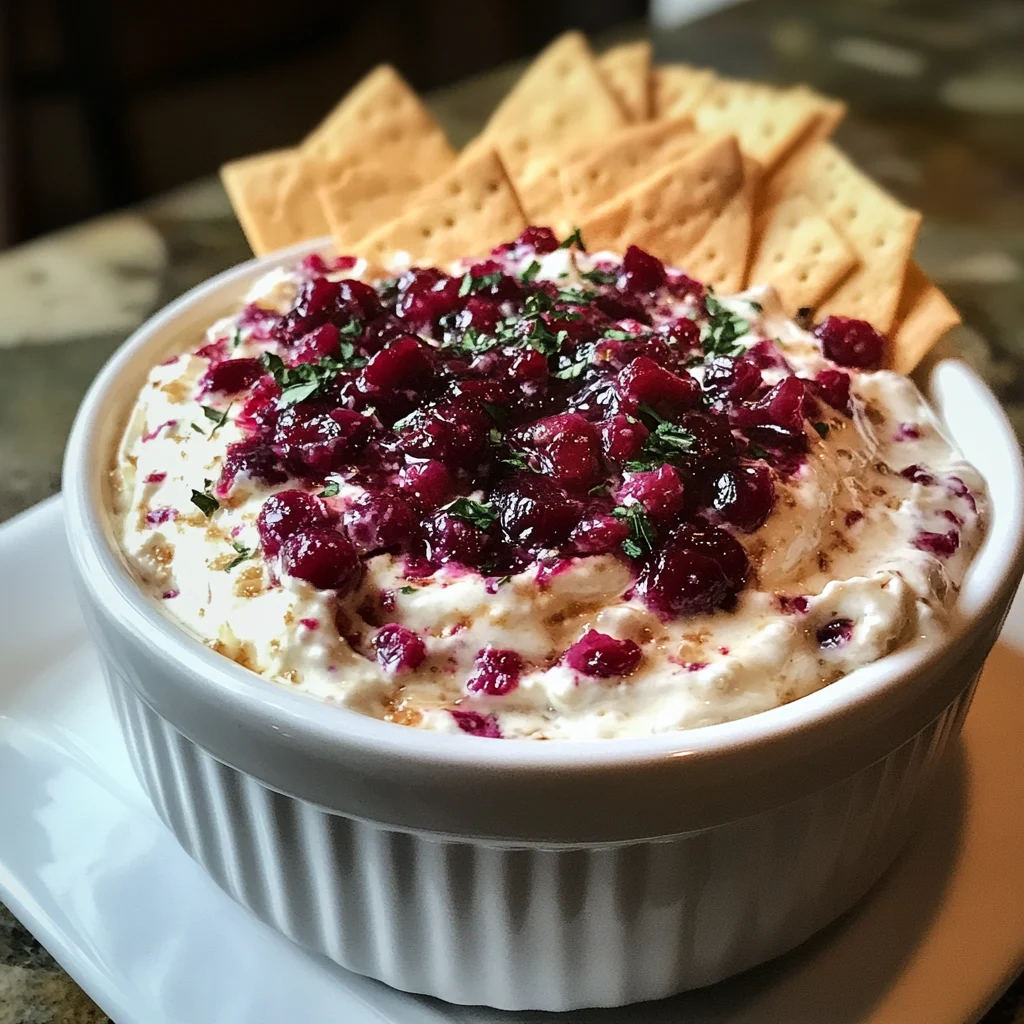 Holiday Cranberry Jalapeño Cream Cheese Dip