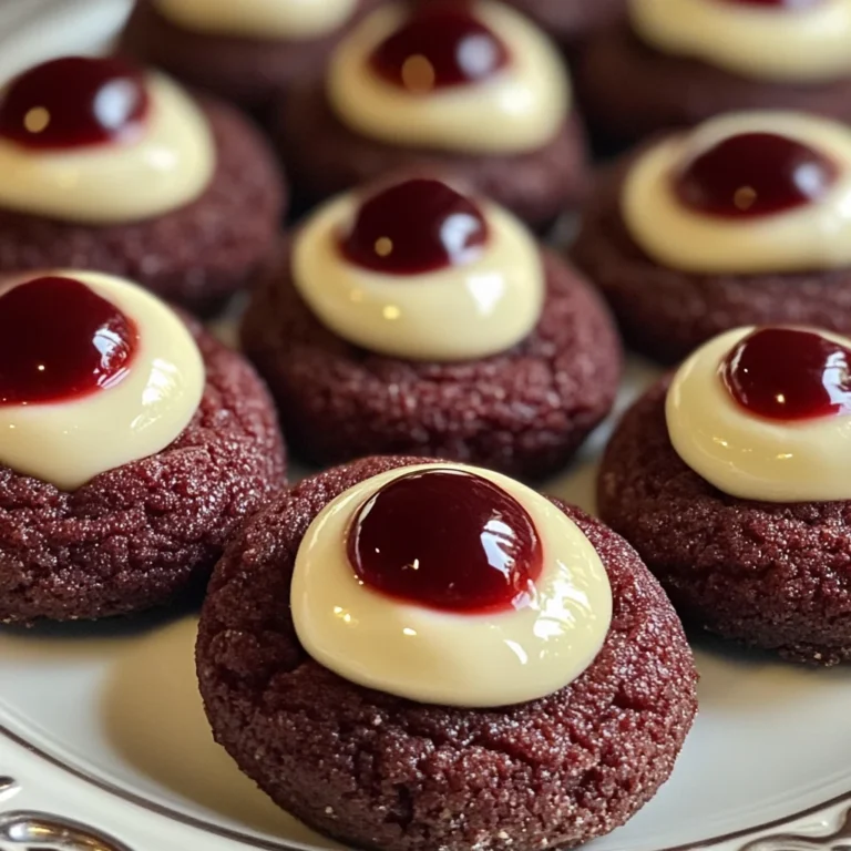 Red Velvet Thumbprint Cookies with Cream Cheese
