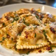 Creamy Sun-Dried Tomato Chicken Ravioli with Parmesan