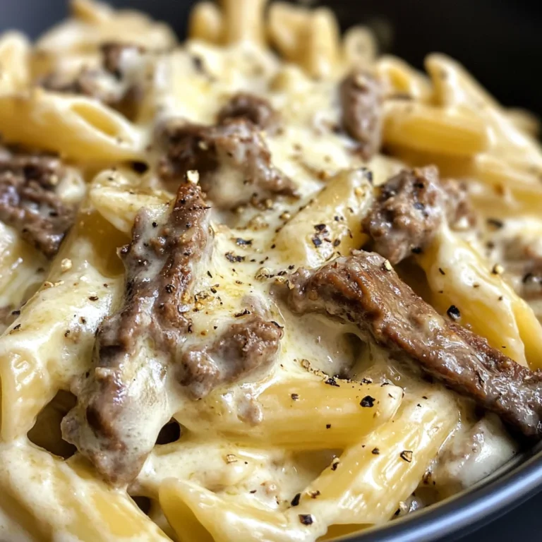 Creamy Philly Cheesesteak Pasta Idea